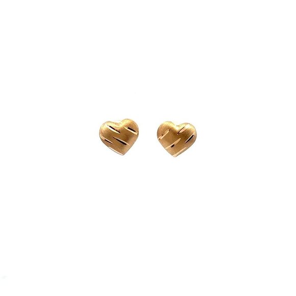 18K Gold Earrings Stud Heart2.72 grams